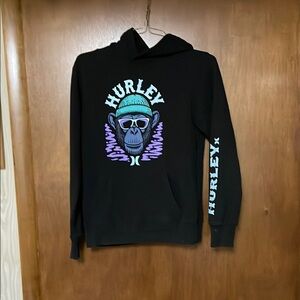 Hurley Black Hoodie with Vibrant Graphic